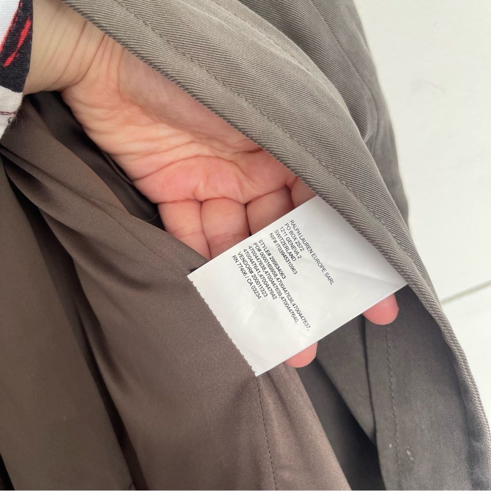 Club Monaco Olive Belted Trench Coat - Picture 7 of 7